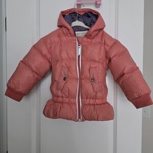 Hanna Andersson Light Coral /Peach Hooded Winter Down Jacket